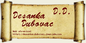 Desanka Dubovac vizit kartica